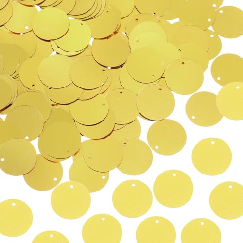 sourcing map 450 Stück flache runde Pailletten, 20 mm, lose Pailletten, Basteln, Nähen, Pailletten mit einseitigem Loch für DIY-Stickerei, Kleidung, Schmuckherstellung, Hellgold sourcing map 450 Stück flache runde Pailletten, 20 mm, lose Pailletten, Basteln, Nähen, Pailletten mit einseitigem Loch für DIY-Stickerei, Kleidung, Schmuckherstellung, Hellgold von sourcing map