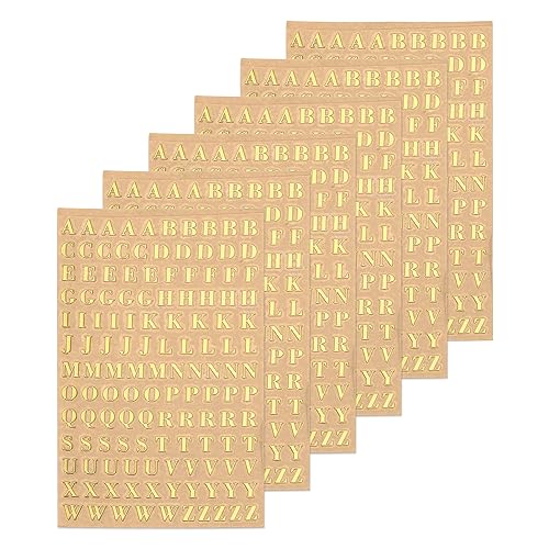 sourcing map 6 Blätter Buchstabe Harz Aufkleber 3D Klein A bis Z Gold Mini Alphabet Sticker Metallisch Funkeln Legierung Großbuchstabe für Harz Nägel Sammelalben 4.5mm von sourcing map