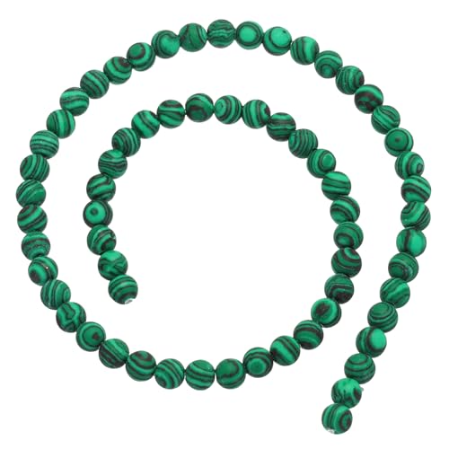 sourcing map 60 Stück Naturstein, 6 mm, grüne Malachit-Perlen, Edelsteinperlen für selbstgemachte Armbänder, Halsketten, Schmuckherstellung von sourcing map