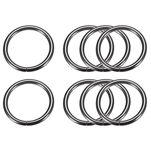 sourcing map 8 Stück Metall O-Ringe 38mm(1.5") Innendurchm. 4.6mm Dicke Mehrzweck Ungeschweißte O-Ring Schnalle für Handwerk Gürtel Geldbeutel Tasche Herstellung Hardware Schwarz von sourcing map