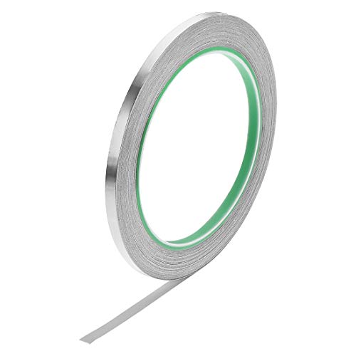 sourcing map Aluminium Folienband Hochtemperaturband 5 mm für HVAC Abdichten Patchen von Heiß und Kaltluftkanälen Klebeband 20m/65ft von sourcing map