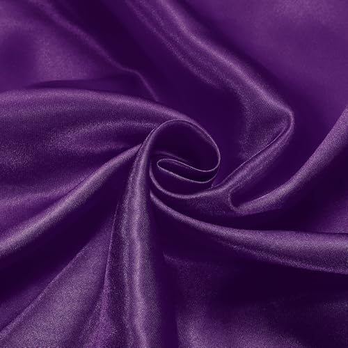 sourcing map Dunkelvioletter Satin-Stoff, 1,8 m breit, seidiger Satin-Stoff, fester Satinstoff für Brautkleid, Hochzeitsdekorationen, Basteln, Nähen von sourcing map