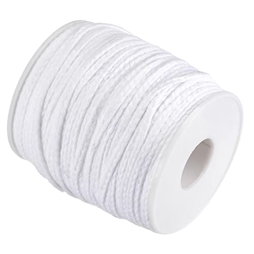 sourcing map Geflochtener Kerzendocht Baumwolle 50 PLY 200 Fuß Lang 3mm Flach Breit für DIY von sourcing map