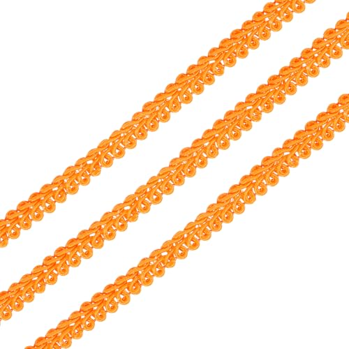 sourcing map Gimp Borte für Vorhänge, Polstermöbel, Bastelarbeiten, Nähzubehör, 40 m x 8 mm, Orange von sourcing map