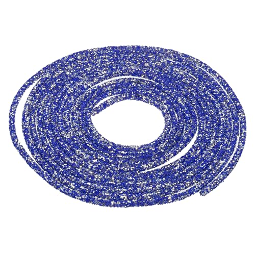 sourcing map Glitzer-Pailletten-Seil, Pailletten, Strass, Röhrenkordel für selbstgemachte Hochzeitskleider, Kostüm, Kleidung, Schuhe, Schmuck, Zubehör, 4,5 m, 7 mm, Blau von sourcing map