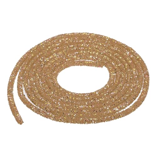 sourcing map Glitzer-Pailletten-Seil, Pailletten, Strass, Röhrenkordel für selbstgemachte Hochzeitskleider, Kostüme, Schuhe, Schmuck, Zubehör, Dunkelbraun, 7 mm, 2,5 m von sourcing map