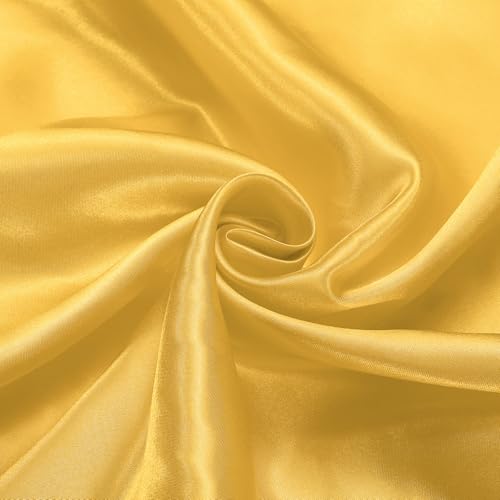 sourcing map Goldfarbener Satin-Stoff, 1,8 m breit, seidiger Satin-Stoff, fester Satinstoff für Brautkleid, Hochzeitsdekorationen, Basteln, Nähen von sourcing map