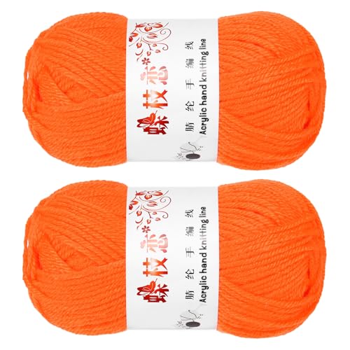 sourcing map Häkelgarn, Orange, 4-lagiges Acrylgarn, 100 g, Sportgewicht, weiche und flauschige Garne zum Stricken, Basteln, Decken, Geschenk, 197 Meter von sourcing map