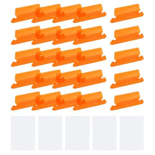 sourcing map Hängeregistraturen, 5,1 cm, Registerkarten und Einsätze, Kunststoff, transparent, Ordner, Etiketten, Ordner-Tabs zum Aufhängen von Aktenordnern, Orange, 200 Stück von sourcing map