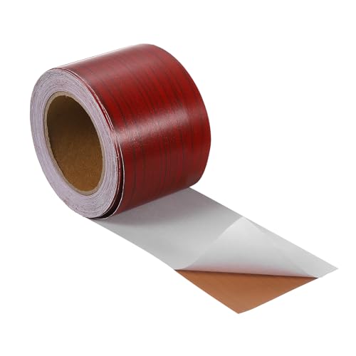 sourcing map Holzmaserung Klebeband, 2" x33 Ft Selbstklebendes Holzmaserung Reparaturband für Sockelleisten, Türen, Bodenreparatur, Möbeldekoration Rotes Holz von sourcing map