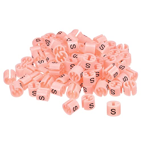 sourcing map Kleiderbügel-Marker, Größe S, passend für 3,5 mm Stange, Pink, für Kleidung, Farbcodierung, 100 Stück von sourcing map