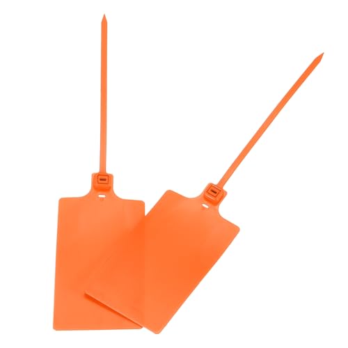 sourcing map Kunststoff-Versandanhänger, für Kunststoff-Krawattenmarkierungen, Ventilmarkierung, Outdoor-Etiketten, 5,8 x 9,9 cm, Orange, 100 Stück von sourcing map