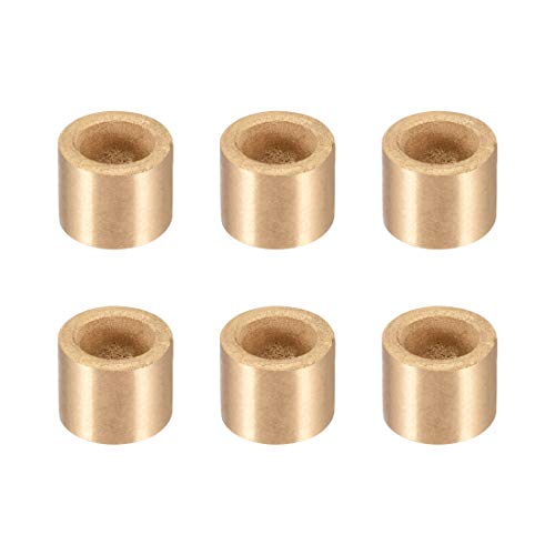 sourcing map Lagerhülse 8mm Bohrung x 12mm Außendurchmesser x 10mm Länge Selbstschmierende Buchsen aus gesinterter Bronze 6 Stk. von sourcing map