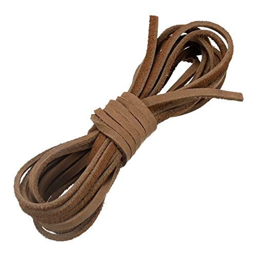 sourcing map Lederband, 4,37 Yards, 4 mm, Flacher Flechtschnurstreifen für Geldbörse, Handtasche, Schnürsenkel, Basteln, Armbandherstellung, dunkler Kaffee von sourcing map