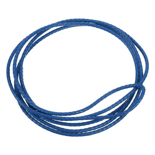 sourcing map Lederschnur, geflochtene Schnur, 5 mm Durchmesser, für Geldbörse, Handtasche, Schnürsenkel, DIY, Basteln, Armband, Marineblau, 2,2 m von sourcing map