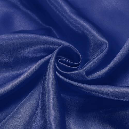 sourcing map Marineblauer Satin-Stoff, 1,8 m breit, seidiger Satin-Stoff, fester Satinstoff für Brautkleid, Hochzeitsdekorationen, Basteln, Nähen von sourcing map