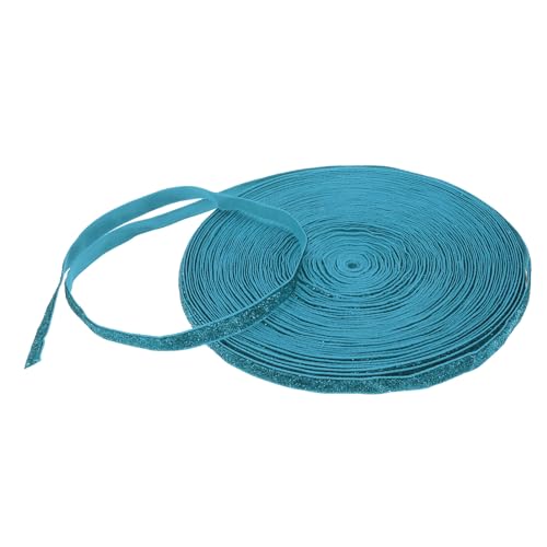 sourcing map Metallisches Glitzer-Samtband, 0,9 cm x 22,7 m, einseitiges Glitzerband für Weihnachten, Basteln, Geschenkverpackung, Schleife, Dekoration, Blau von sourcing map