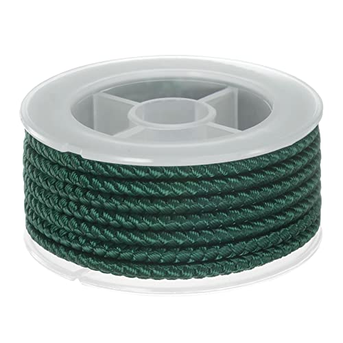 sourcing map Nylon Faden Twine Perlenschnur 4mm Extra-Starke geflochtene Nylon Crafting Schnur für Armbänder Schmuck Herstellung DIY Handwerk 3,2M/10,5 Ft, Dunkelgrün von sourcing map