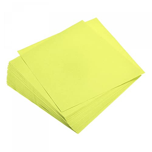 sourcing map Origami Papier Beidseitig Fluoreszierendes Gelb 5,9"x5,9" Viereckig DIY 50 Blatt von sourcing map