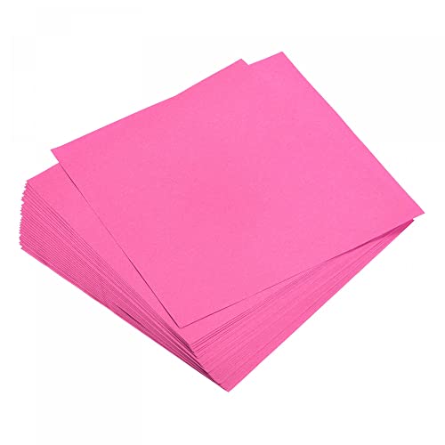 sourcing map Origami Papier Beidseitig Fluoreszierendes Rosa 5,9"x5,9" Viereckig DIY 25 Blatt von sourcing map