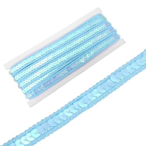 sourcing map Paillettenband, 1,3 cm x 9,1 m, flaches Glitzerband zum Basteln, Verzierungen, Kostüme, Hüte, Kleider, Schuhe, Stirnband, Nähen, Hellblau sourcing map Paillettenband, 1,3 cm x 9,1 m, flaches Glitzerband zum Basteln, Verzierungen, Kostüme, Hüte, Kleider, Schuhe, Stirnband, Nähen, Hellblau von sourcing map