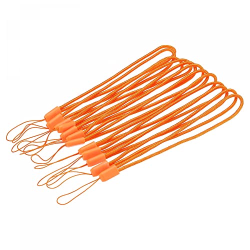 sourcing map Paket von 20 Nylon Schnur Schlüsselbänder 18cm Weich Handgelenk Riemen Orange von sourcing map