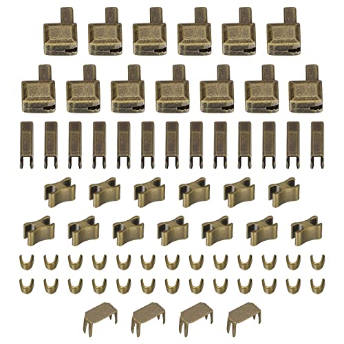 sourcing map Reißverschluss Reparatur Kit #3 Metall Schieberegler Halterungen Box und Einsteckstift und Oben Boden Stopfen für Tasche Mantel Reißverschlüsse Wechseln (69Stk Bronze) von sourcing map