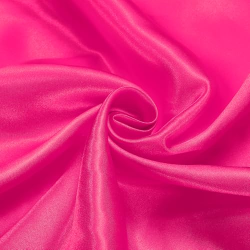 sourcing map Rosenroter Satin-Stoff, 1,8 m breit, seidiger Satin-Stoff, fester Satinstoff für Brautkleid, Hochzeitsdekorationen, Basteln, Nähen von sourcing map