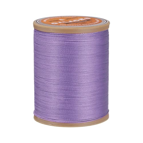 sourcing map Rundes Ledernähgarn, gewachst, 220 m Polyester-Wachsschnur, 420D Wachsschnur für Lederhandwerk, Buchbindung, Armbänder, geflochten, Hellfuchsia von sourcing map