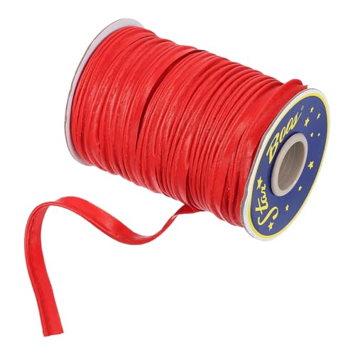 sourcing map Schrägband aus Polyester, Satin, 1,1 cm, doppelt gefaltete Paspelierung, Schrägband zum Nähen, Trimmen, Basteln, 45 m, Rot von sourcing map