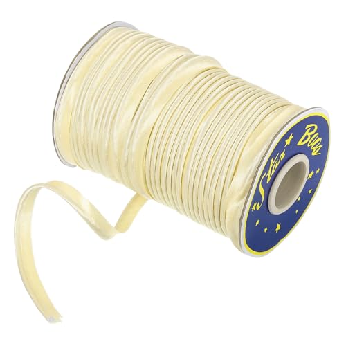 sourcing map Schrägband aus Polyester, Satin, 1,1 cm, doppelt gefaltete Paspelierung, Schrägband zum Nähen, Trimmen, Basteln, Beige, 45 m von sourcing map