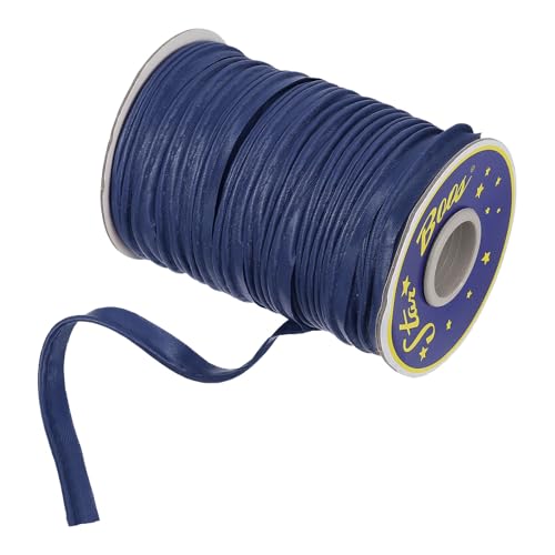 sourcing map Schrägband aus Polyester, Satin, 1,1 cm, doppelt gefaltete Paspelierung, Schrägband zum Nähen, Trimmen, Basteln, Blau, 45 m von sourcing map