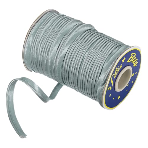 sourcing map Schrägband aus Polyester, Satin, 1,1 cm, doppelt gefaltete Paspelierung, Schrägband zum Nähen, Trimmen, Basteln, Grau, 45 m von sourcing map