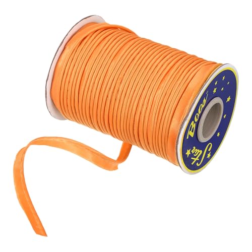 sourcing map Schrägband aus Polyester, Satin, 1,1 cm, doppelt gefaltete Paspelierung, Schrägband zum Nähen, Trimmen, Basteln, Orange, 45 m von sourcing map