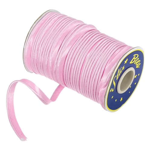 sourcing map Schrägband aus Polyester, Satin, 1,1 cm, doppelt gefaltete Paspelierung, Schrägband zum Nähen, Trimmen, Basteln, Rosa, 45 m von sourcing map