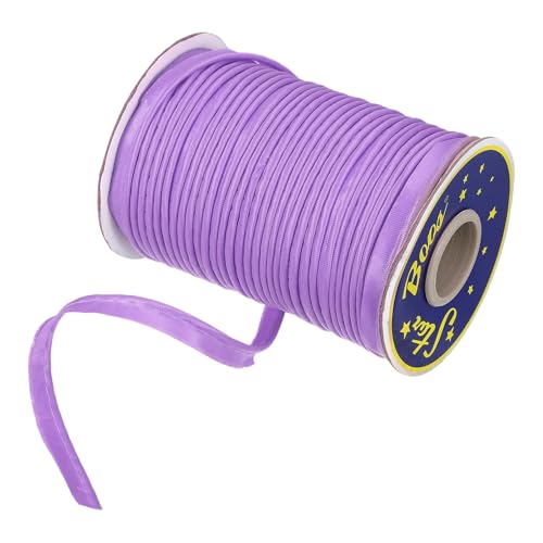 sourcing map Schrägband aus Polyester, Satin, 1,1 cm, doppelt gefaltete Paspelierung, Schrägband zum Nähen, Trimmen, Basteln, Violett von sourcing map