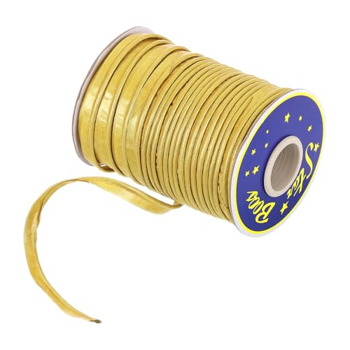 sourcing map Schrägband aus Polyester, Satin, 1,1 cm, doppelt gefaltete Paspelierung, Schrägband zum Nähen, Trimmen, Basteln, goldfarben, 45 m von sourcing map