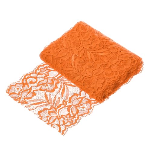 sourcing map Spitzenband mit Blumenmuster, 15,2 cm breit, 4,5 m, orangefarbenes Spitzenband zum Nähen und Basteln, Geschenkverpackungen, Hochzeitsdekoration von sourcing map