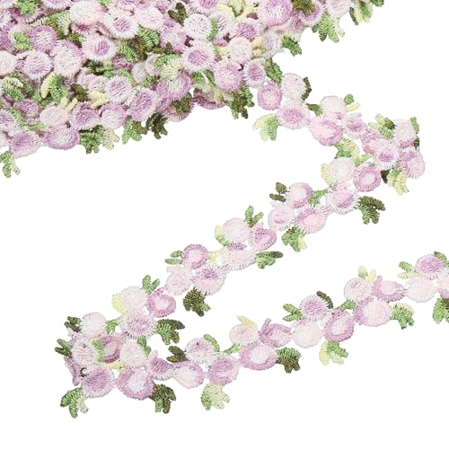 sourcing map Spitzenband mit Blumenmuster, bestickt, 2,3 cm x 4,5 m, Polyester, bestickt, zum Nähen, für Hochzeitsdekorationen, Stirnbänder, Bastelarbeiten von sourcing map