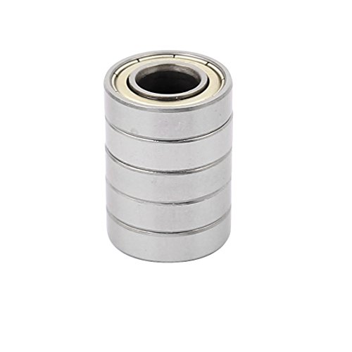 sourcing map 5 Stk Metall tiefe Rille dicht geschirmte Kugellager 10mm x 22 mm x 6 mm Silber Ton de von uxcell