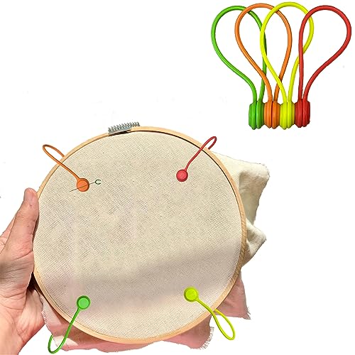 SPANSEE Magnetische Stoffklammern, Silikon-Nadelhalter, magnetischer Nadelhalter für Kreuzstich-Stickerei, Nadelhalter, magnetische Nadelminder, Kreuzstich-Geschenk, 4 Stück von spansee