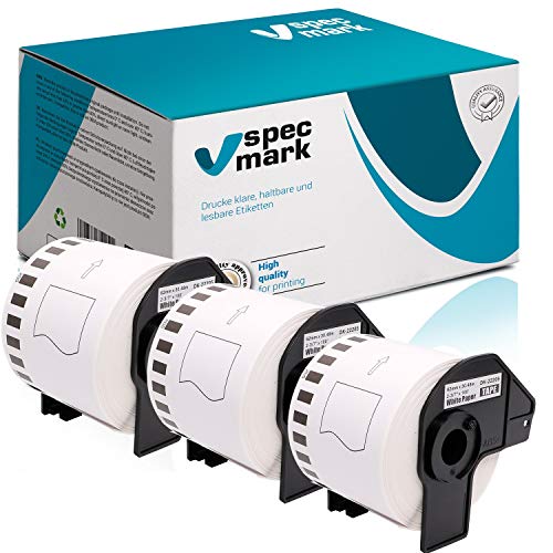 specmark 3 Rollen Endlosetiketten kompatibel mit Brother DK-22205 62mm x 30,48m Etiketten für allen QL-Etikettendruckern QL-570 QL-700 QL-800 specmark 3 Rollen Endlosetiketten kompatibel mit Brother DK-22205 62mm x 30,48m Etiketten für allen QL-Etikettendruckern QL-570 QL-700 QL-800 von specmark
