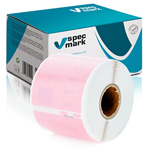 specmark Etiketten-Rolle kompatibel mit DYMO S0722430 54mm x 101mm 220 Stück kompatibel zu allen Etikettendruckern LabelWriter 450, 4XL, Seiko-SLP, Rosa Ettiket, Schwarzer Schrift von specmark