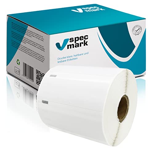 specmark Etiketten-Rolle kompatibel mit DYMO S0947420 102mm x 59mm 575 Stück kompatibel zu allen Etikettendruckern LabelWriter 4XL, Weiß Ettiket, Schwarzer Schrift von specmark