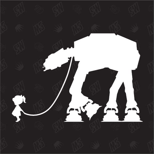 kleines Mädchen mit Imperial Walker - Star Wars Sticker von speedwerk-motorwear