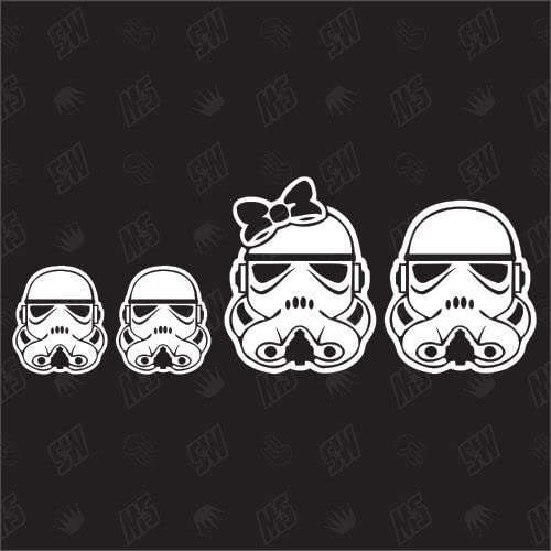 speedwerk-motorwear Star Wars Family with 2 Little Boys - Sticker von speedwerk-motorwear