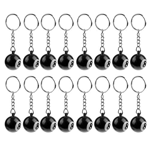 16 x Schlüsselanhänger-Anhänger, 8 Billardkugeln, Sammlung, Dekoration, 25 mm, Schwarz 16 x Schlüsselanhänger-Anhänger, 8 Billardkugeln, Sammlung, Dekoration, 25 mm, Schwarz von sporful