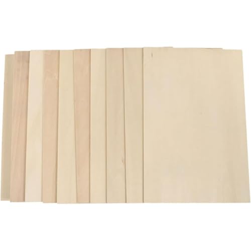 Unlackierte Holzdielen, Set mit 10 Stück, für DIY-Projekte, Lindenholzbretter zum Malen und für Heimdekoration, 20 x 10 x 0,1 cm Unlackierte Holzdielen, Set mit 10 Stück, für DIY-Projekte, Lindenholzbretter zum Malen und für Heimdekoration, 20 x 10 x 0,1 cm von sporful