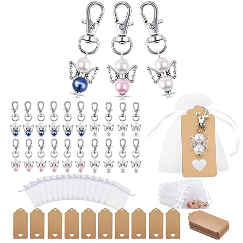 Gastgeschenke Taufe Engel Anhänger Gastgeschenke Hochzeit Schutzengel Anhänger mit Organza Beutel und Kraftpapier Anhänger für Gast Babyparty Hochzeits Geschenk Party Mitbringsel 20 Stück von starfa lab