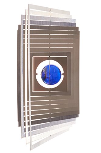 A2005 - SKARAT hochwertiges 3D Windspiel aus Edelstahl mit Glasperle - Quadrat 15cm x 15cm - Made in Germany von steel4you